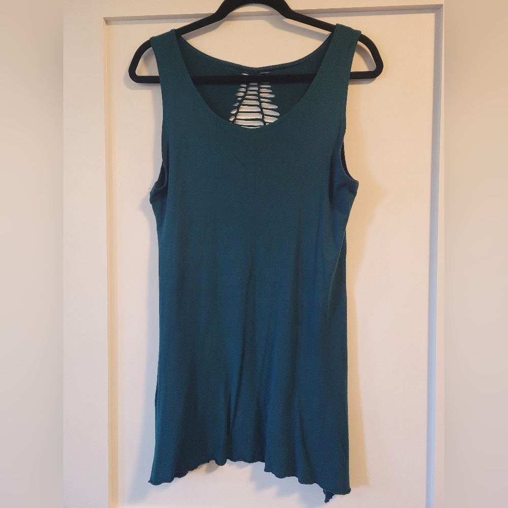 Teal Sleeveless Ripped-Back Alchemy Dress